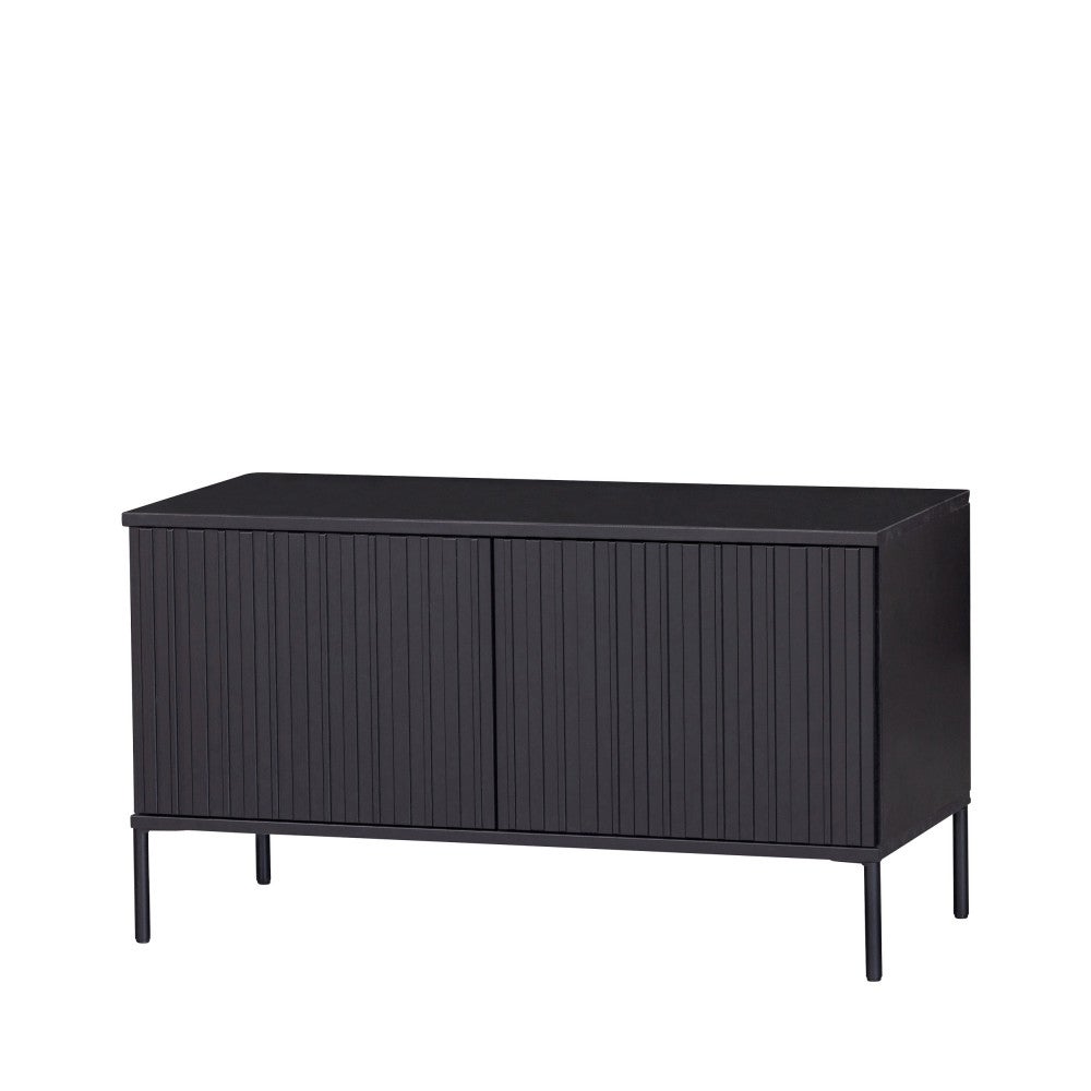 New Gravure - Meuble TV 2 portes en bois L100cm - Noir - 3