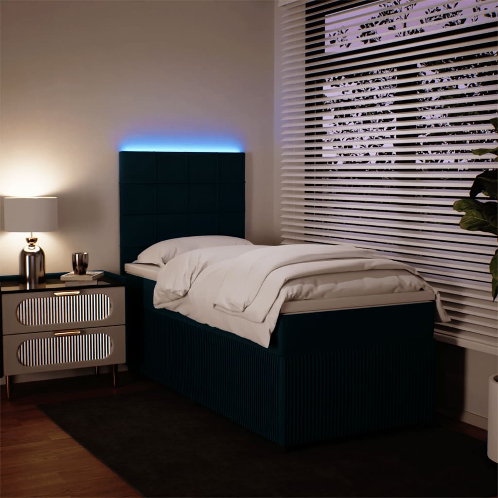 Sommier à lattes de lit avec matelas bleu 100x200 cm — COMFORTXL - 5