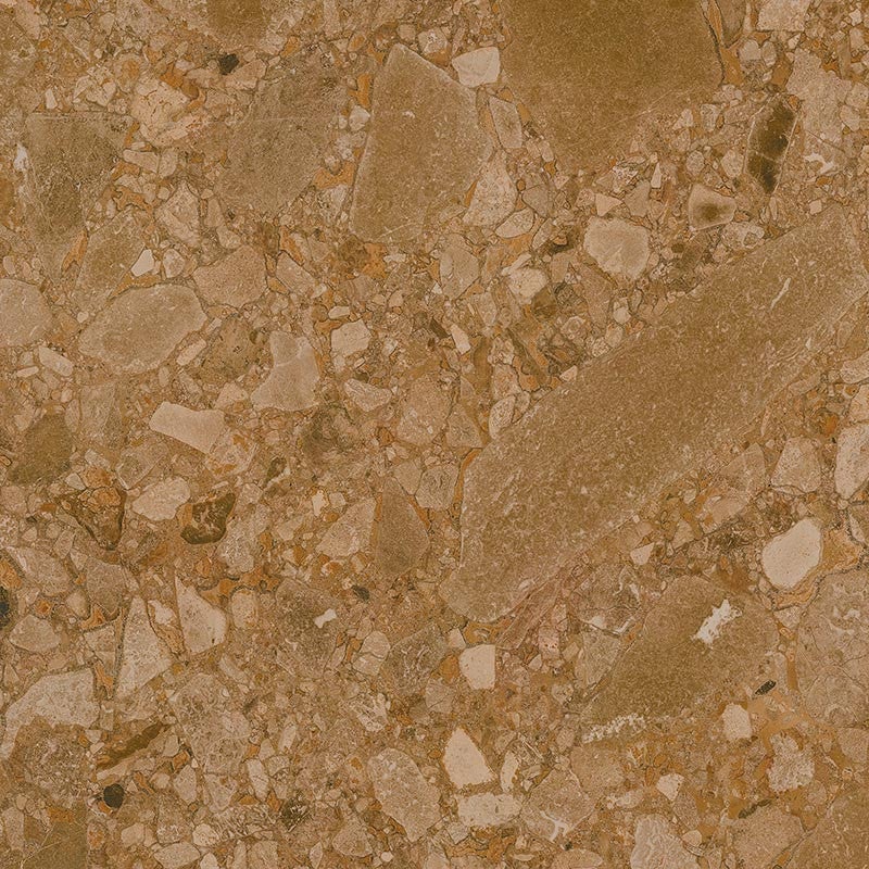 Carrelage sol / mur effet terrazzo marron 60x60 cm BROWN WASH | Leroy ...