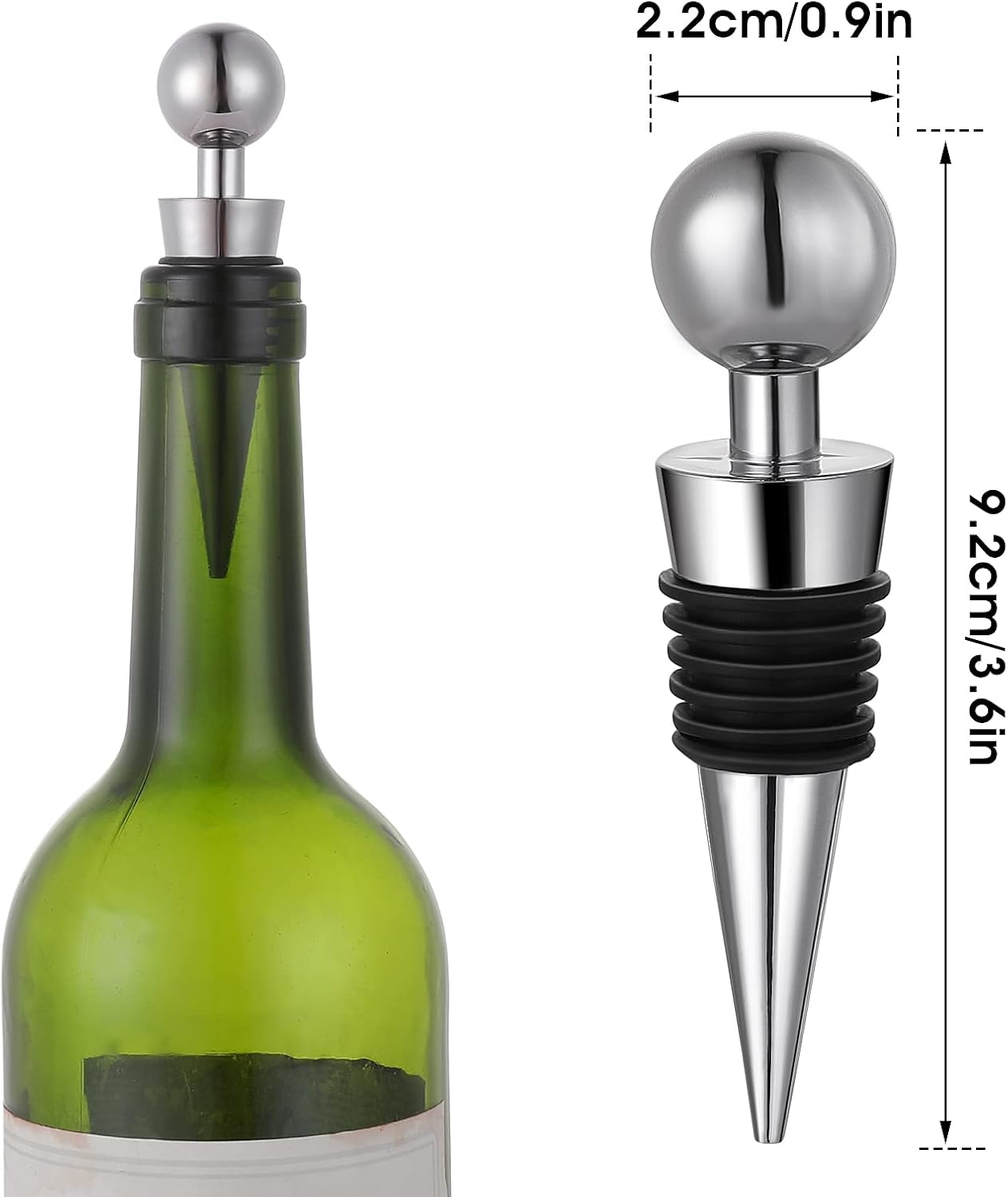 Lot de 4 bouchons de vin pour bouteilles, bouchons de bouteille