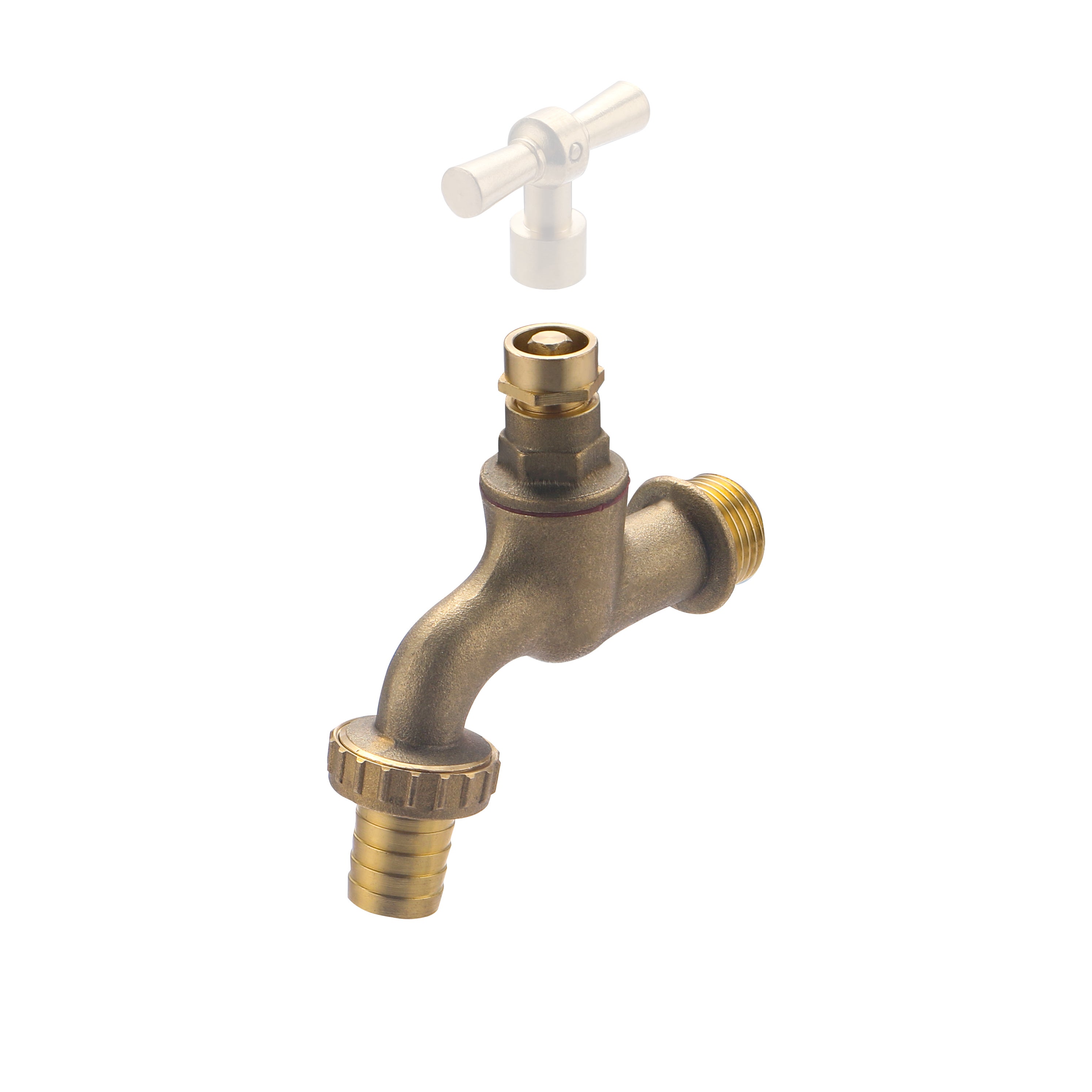 Robinet Extérieur avec Tête Cache Entrée mâle 15x21 - mâle 20x27 + raccord au Nez Ø15 QUICK PLOMBERIE - 2