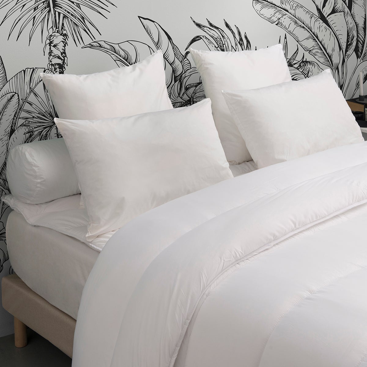 Oreiller Musical Homescapes - Plumes De Canard, 50x75 Cm, Haut-Parleur Intégré, Compatible Smartphone/MP3