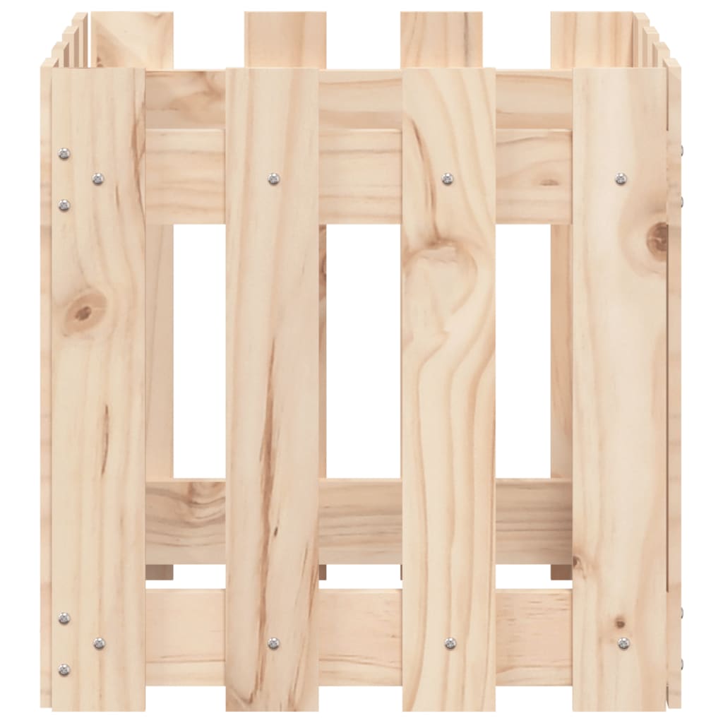 Jardinière | Bac à fleurs | Pot de fleurs avec design de clôture 40x40x40 cm pin massif229765 - 5
