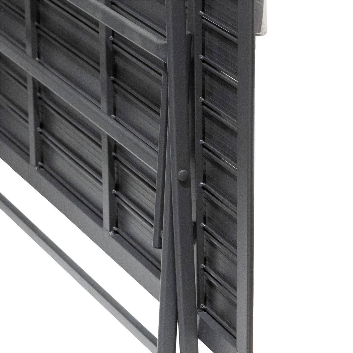 Table à manger de jardin rectangulaire en Aluminium Gris 6 places - 5