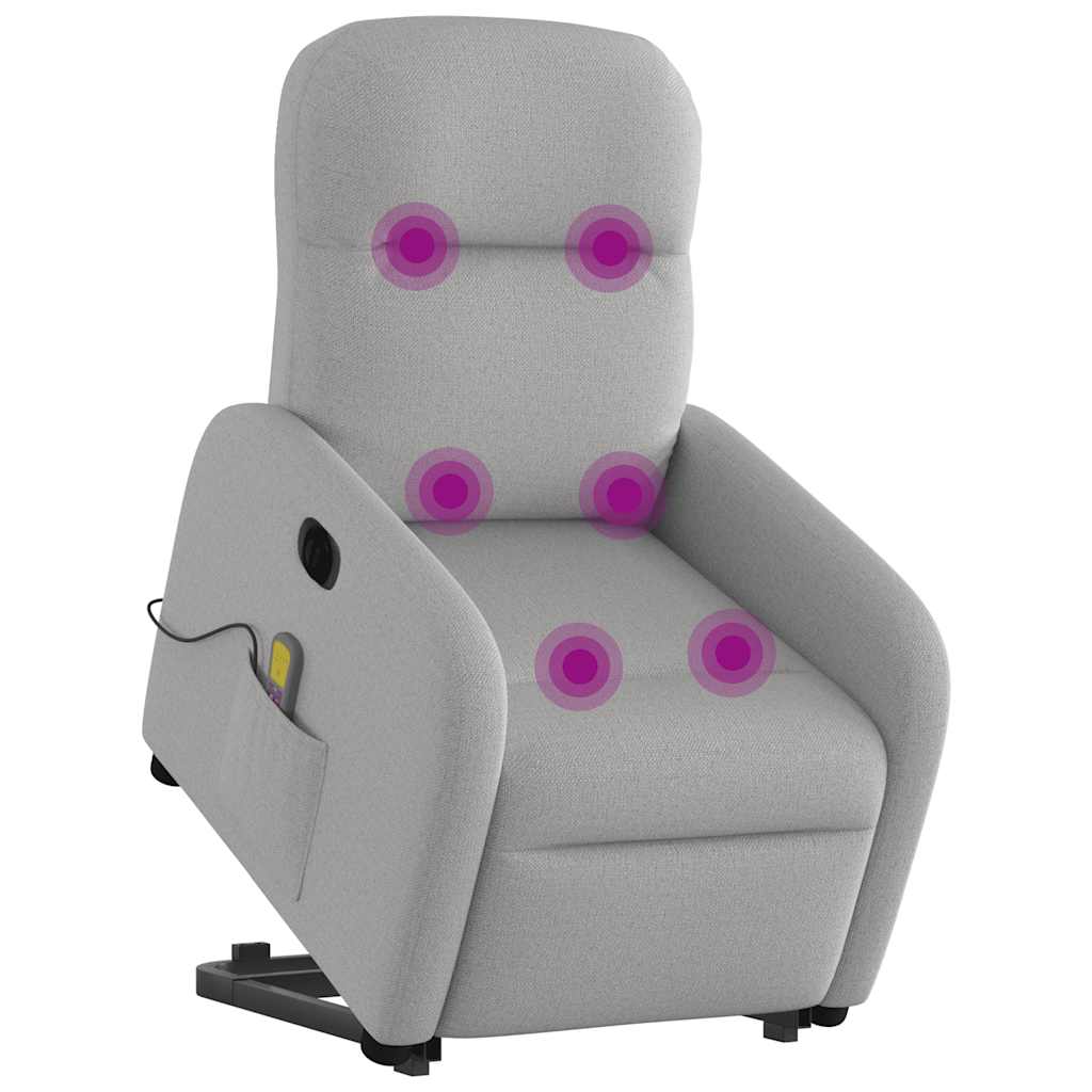 Fauteuil inclinable de massage | Fauteuil de relaxation | Chaise de relaxation électrique gris nuage tissu CFW682222 - 3