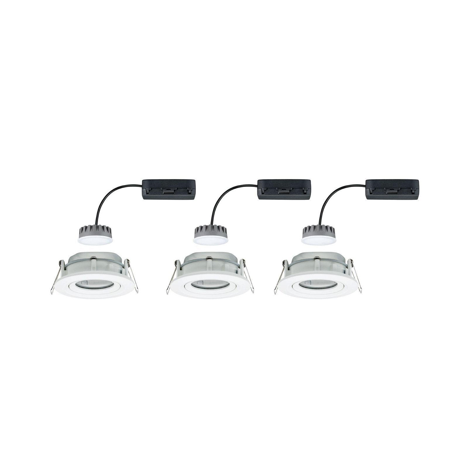 Spot encastré LED Nova Plus Coin Kit de base orientable IP65 rond 93 mm 30° Coin 3x6W 3x470lm 230V gradable 2700K Blanc dépoli - 5