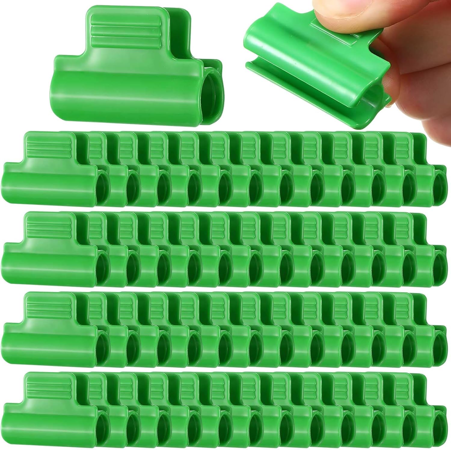 Opakowanie 50 klipsów do szklarni - 16 mm - Zielone - Klipsy do folii plastikowej