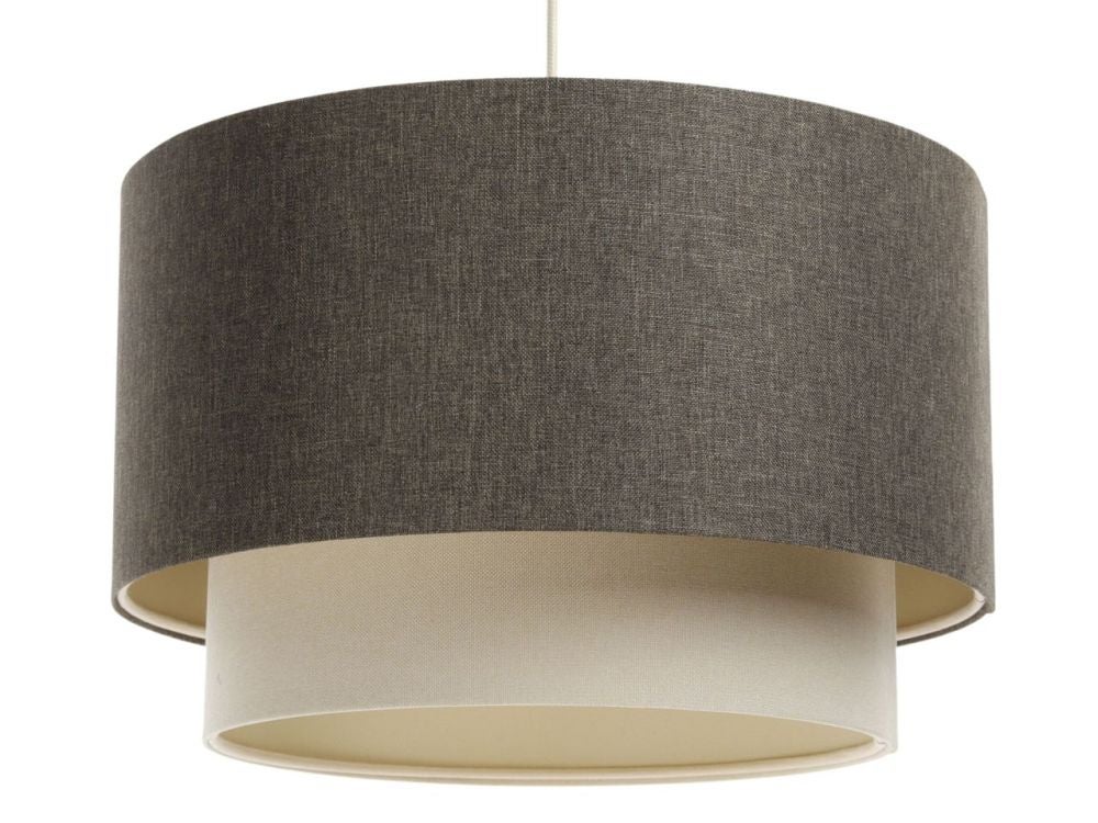 Lampa wisząca ERUTAN DOUBLE 40 szara/kremowa