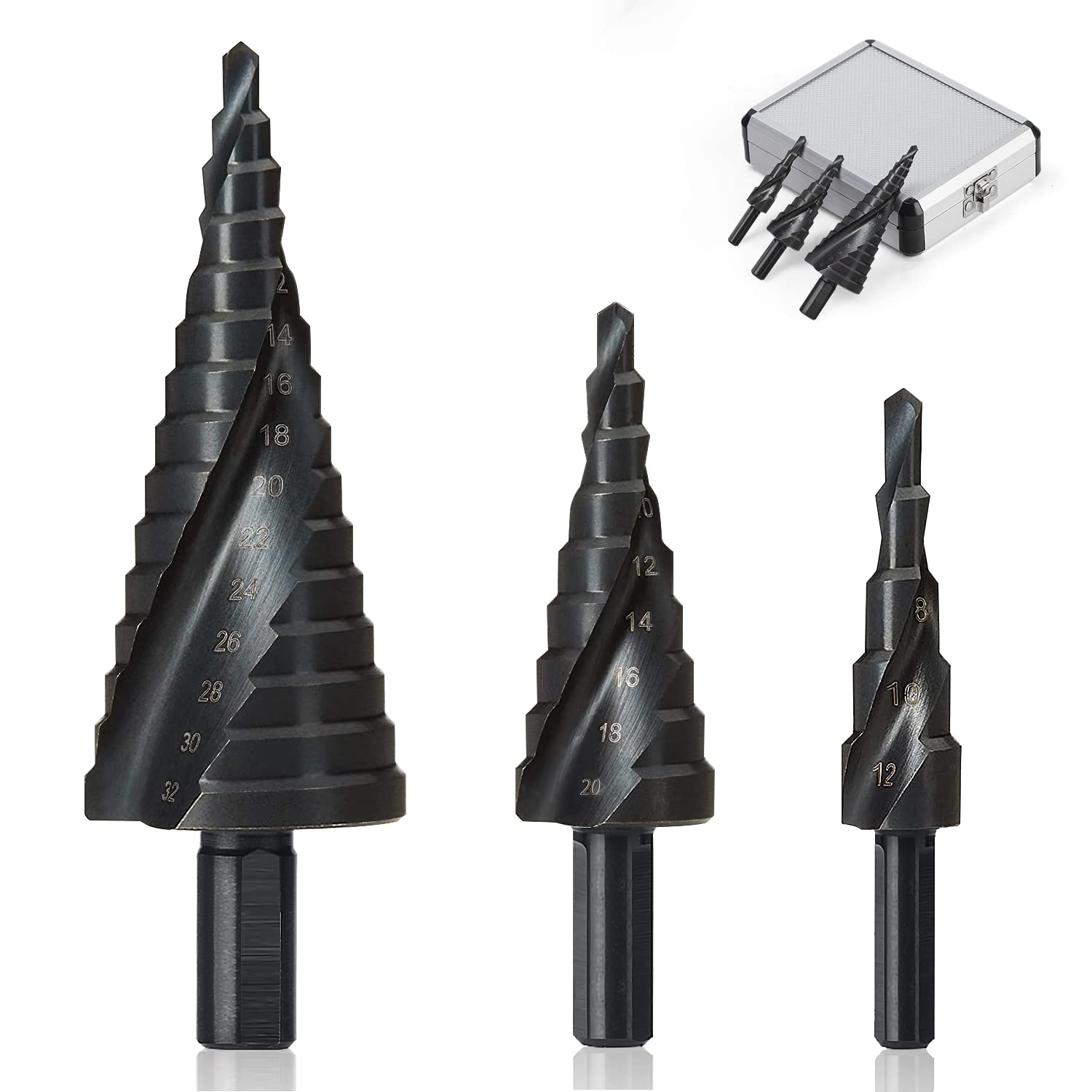 5pcs punte per trapano svasatore per lavorazione del legno alesatore HSS kit punte per trapano svasatore 1/4 con gambo tondo punte per smusso per fori di perforazione