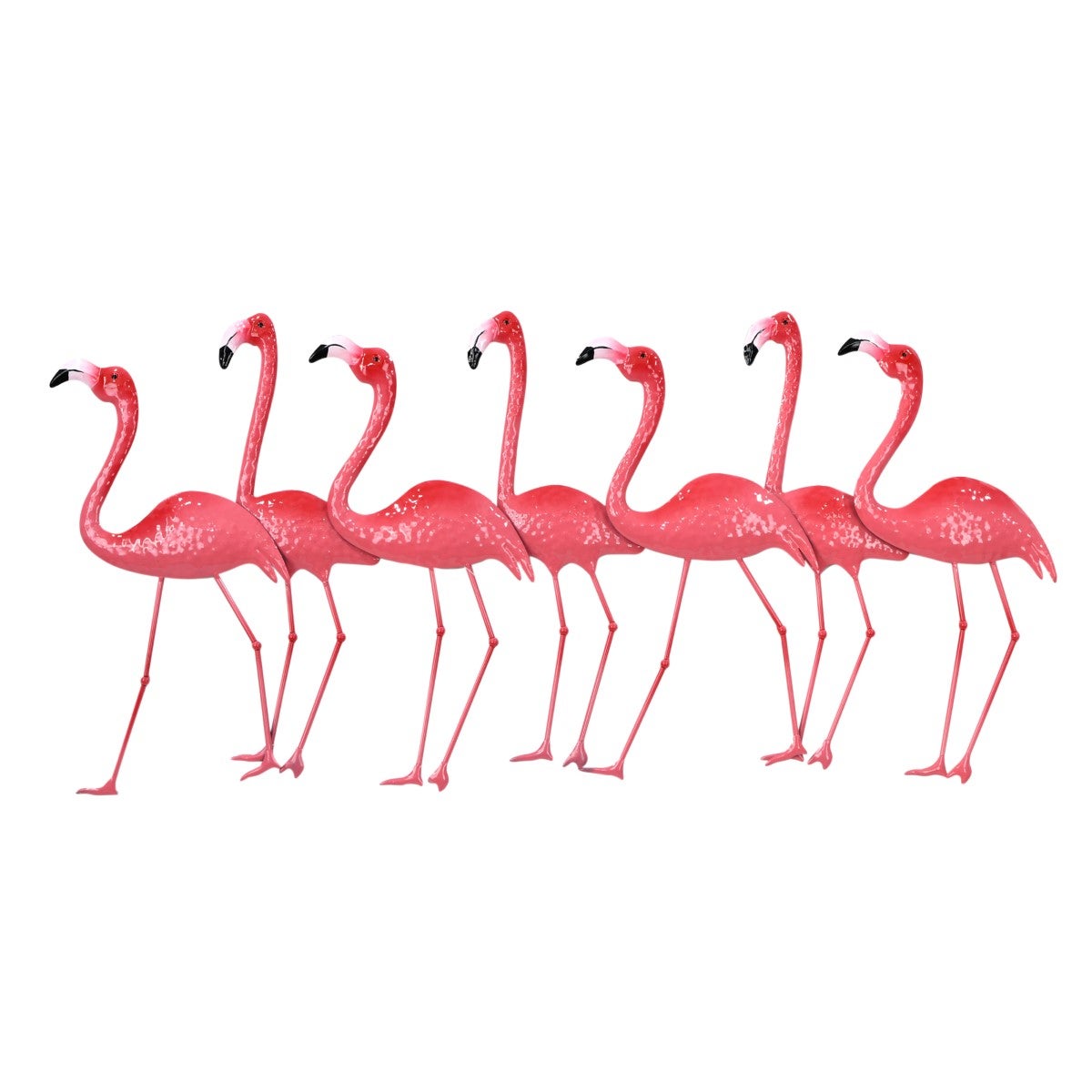 Adorno pared flamencos metal tropical rosa 59 cm