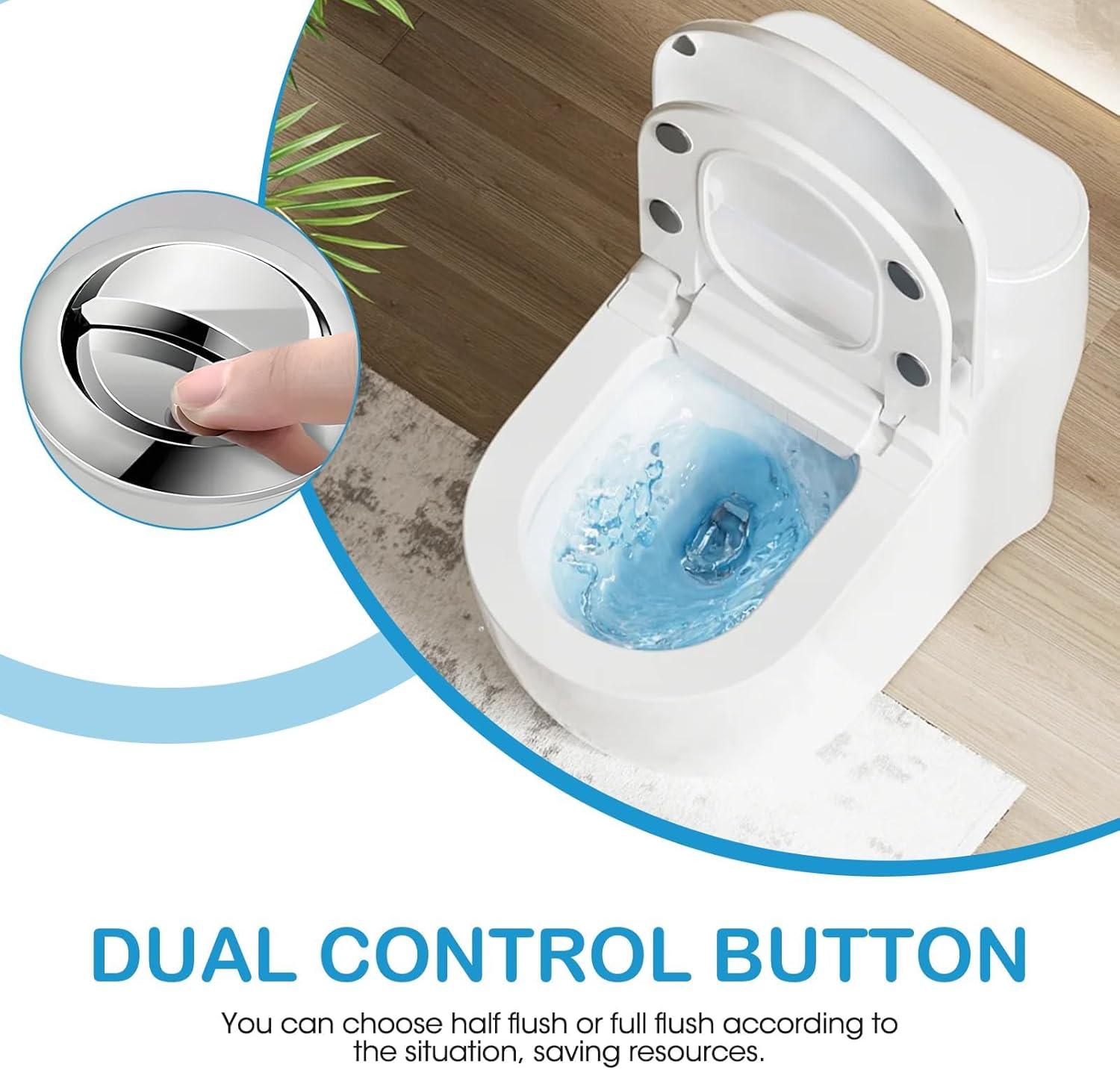 Mecanismo de Inodoro con Botón Pulsador | Sistema de Descarga Eficiente para Cisternas Estándar | Ahorro de Agua y Fácil Instalación | NOYON & THIEBAULT