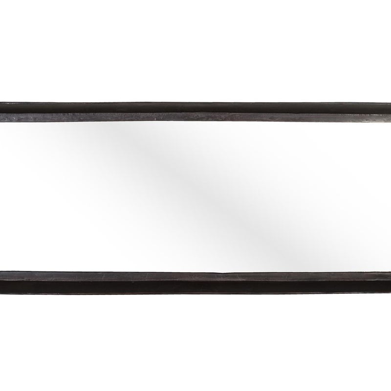 Prostokątne lustro w starych metalowych ramach z brązu