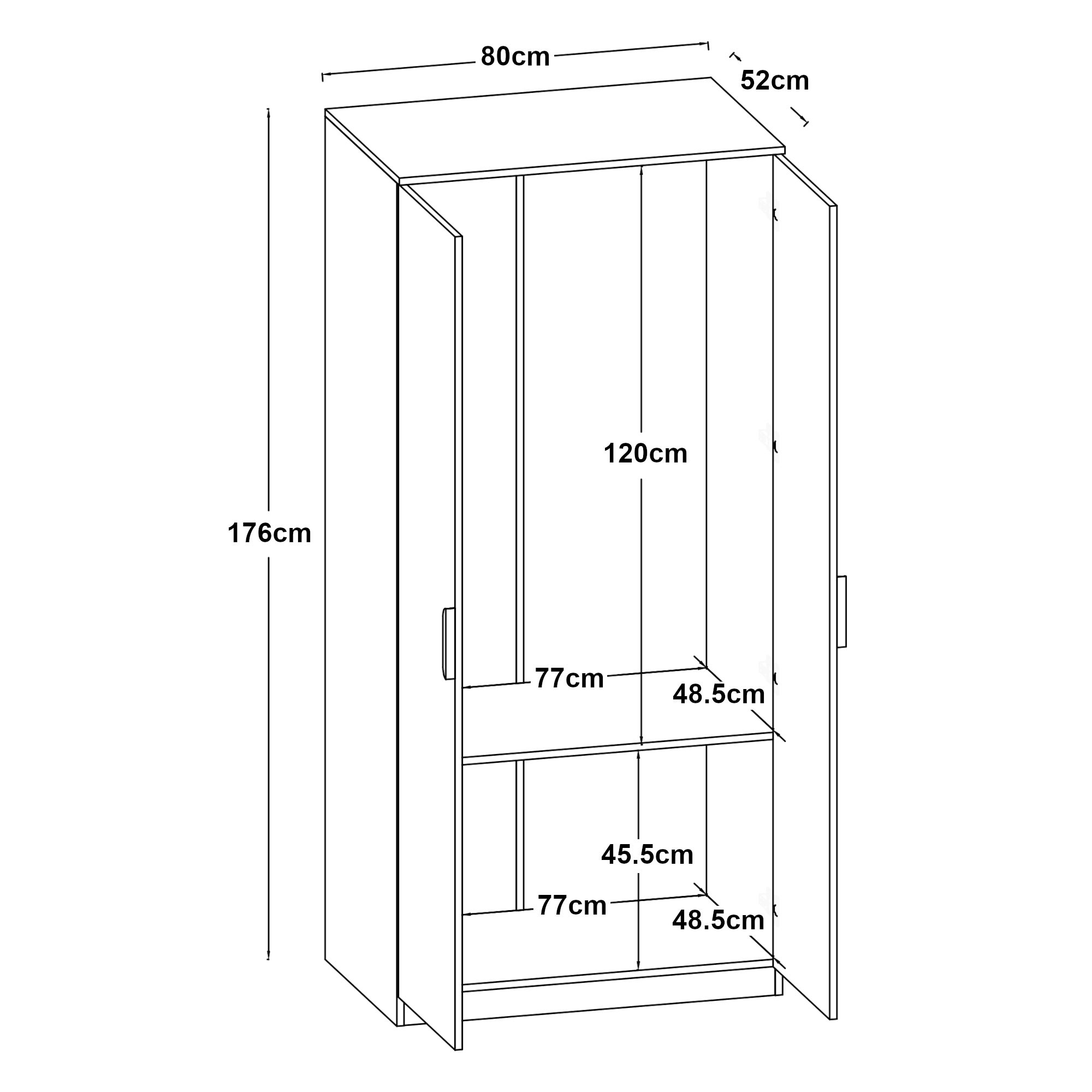 Armoire de chambre Eiselfing 1 penderie et 1 étagère MDF 176 x 80 x 52 cm effet chêne [en.casa] - 5