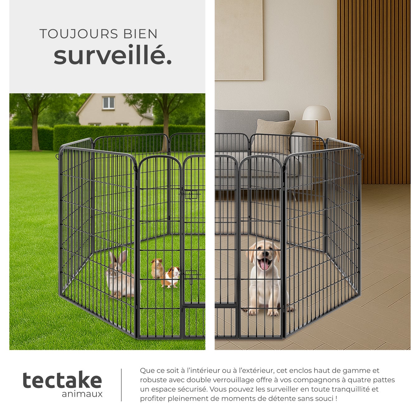 TECTAKE Parque para cachorros 8 peças, dobrável - 7