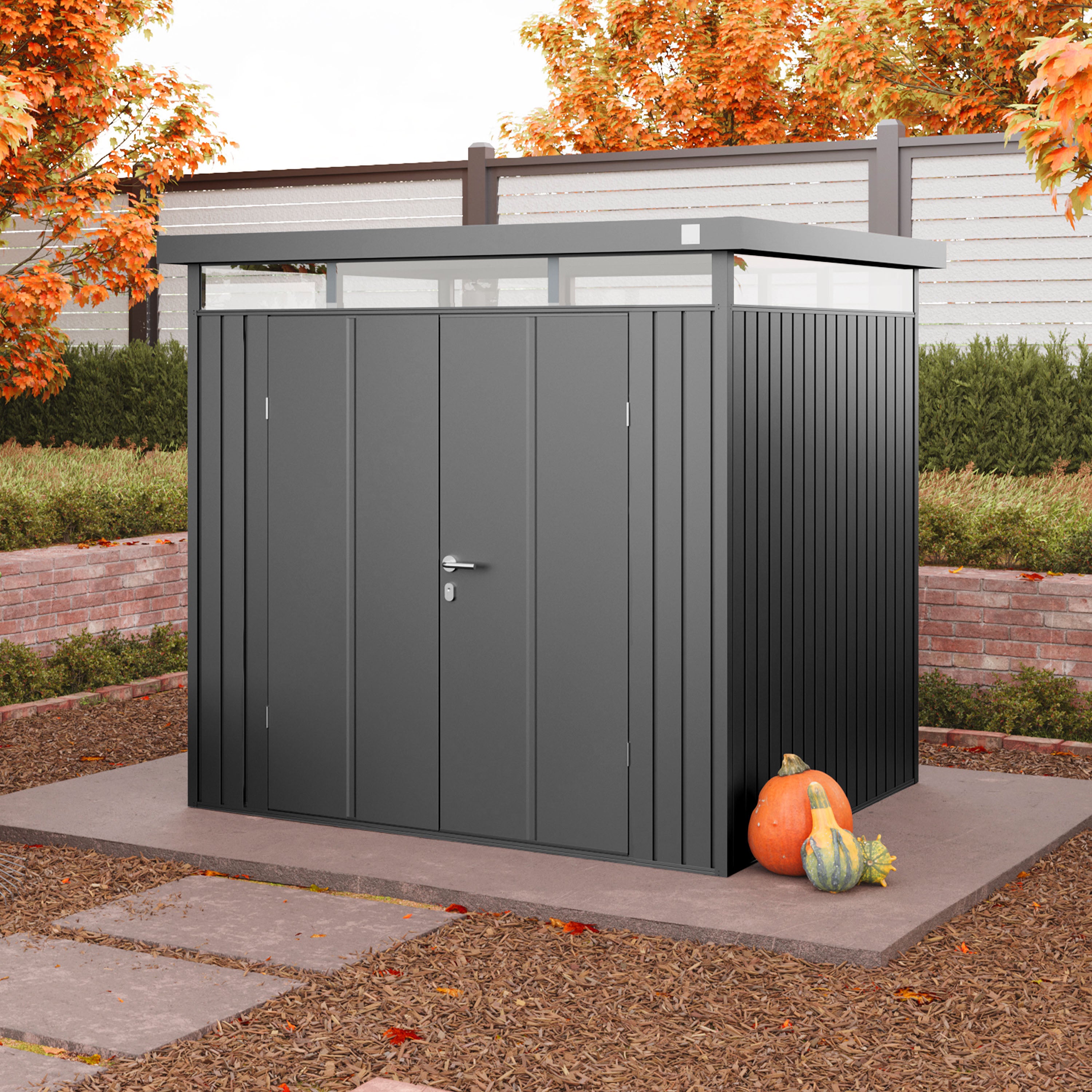GFP Primeyard Abri de jardin en métal 210x180x205 cm armoire de jardin anthracite - 2