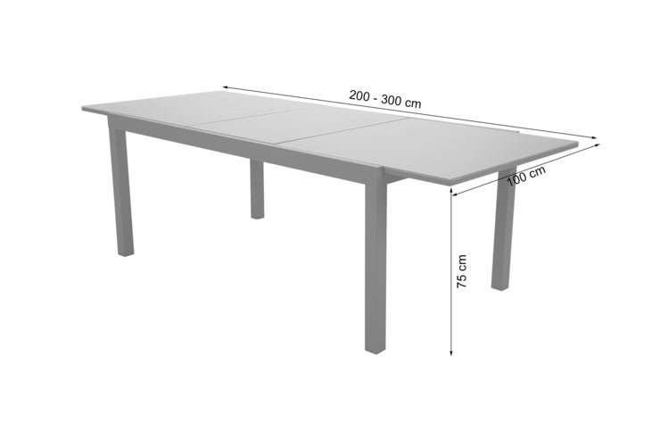 Stół ogrodowy aluminiowy rozkładany Ontario 200+100 cm Grey / Light Grey - 4