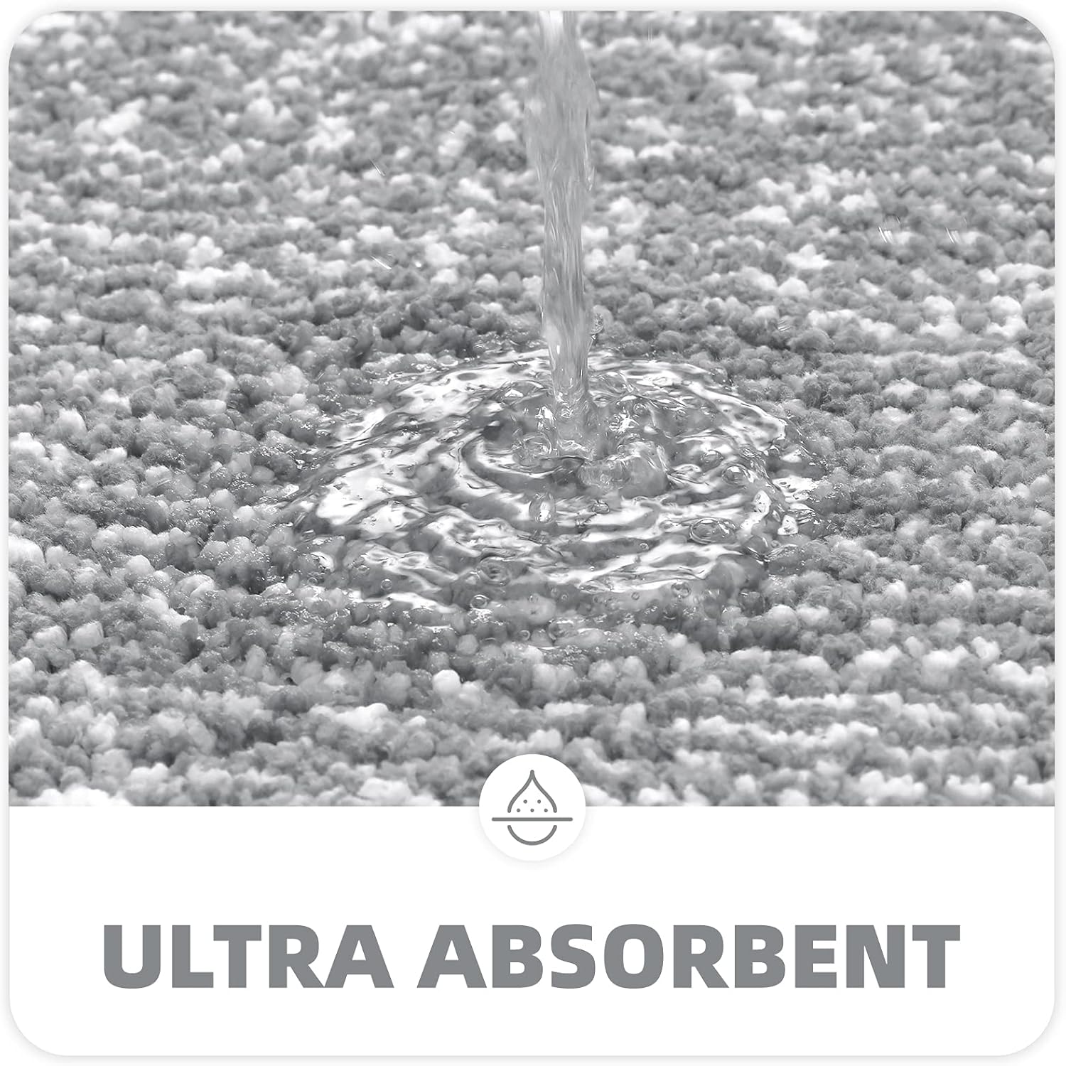 Mata łazienkowa antypoślizgowa, miękka mata łazienkowa z mikrofibry, nadająca się do prania w pralce, chłonna, 40x60 cm, szara