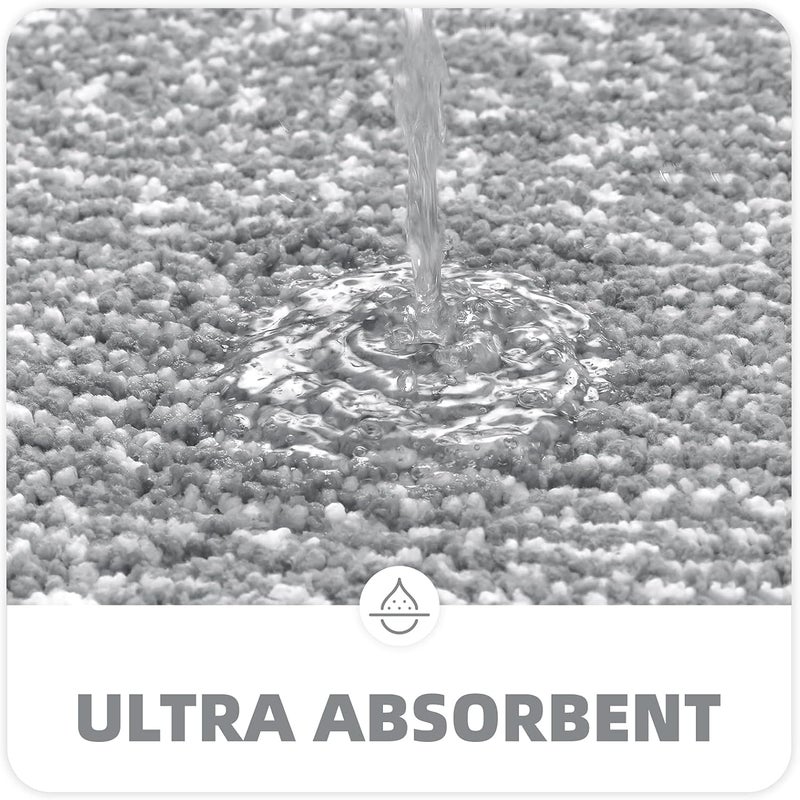 Mata łazienkowa antypoślizgowa, miękka mata łazienkowa z mikrofibry, nadająca się do prania w pralce, chłonna, 40x60 cm, szara