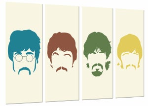 Quadro Musica Legno Quadro The Beatles Vintage KUSTOM ART - Stampa Su