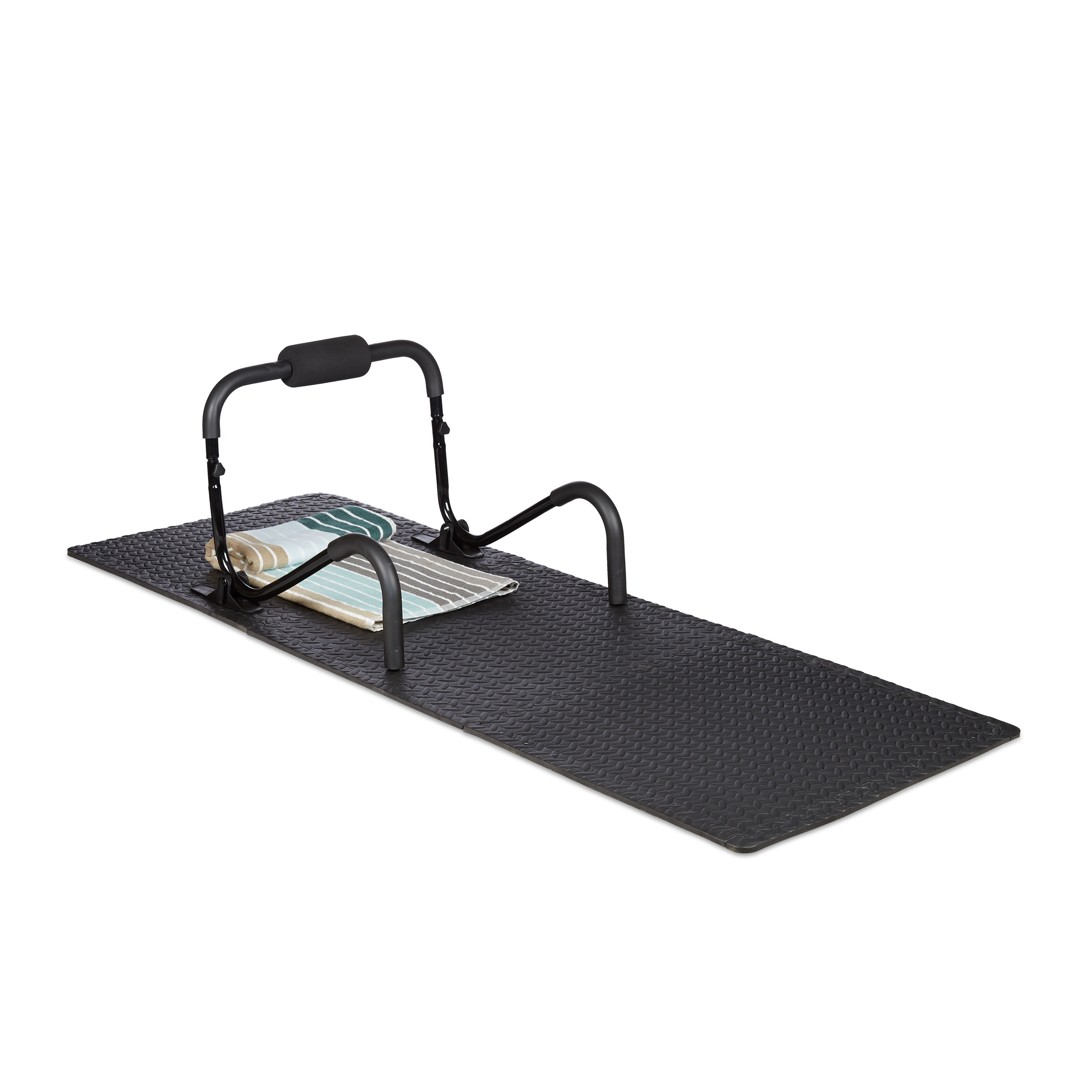 Relaxdays suelo goma eva, aparatos gimnasio, espuma eva, 60x60cm, 8 piezas puzzle, 3m², colchoneta, grosor 1cm, negro