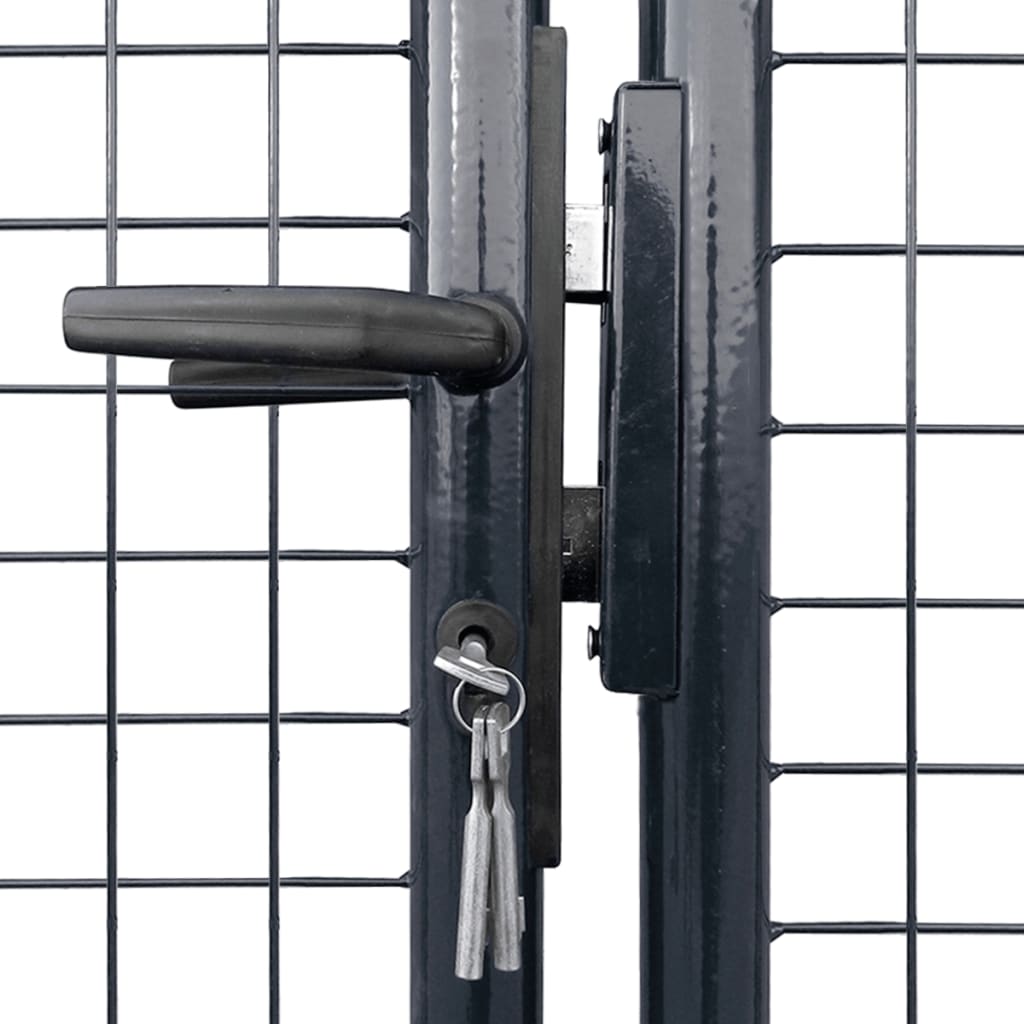 Portail en maille de jardin Acier galvanisé 400x175 Gris 2 - 3