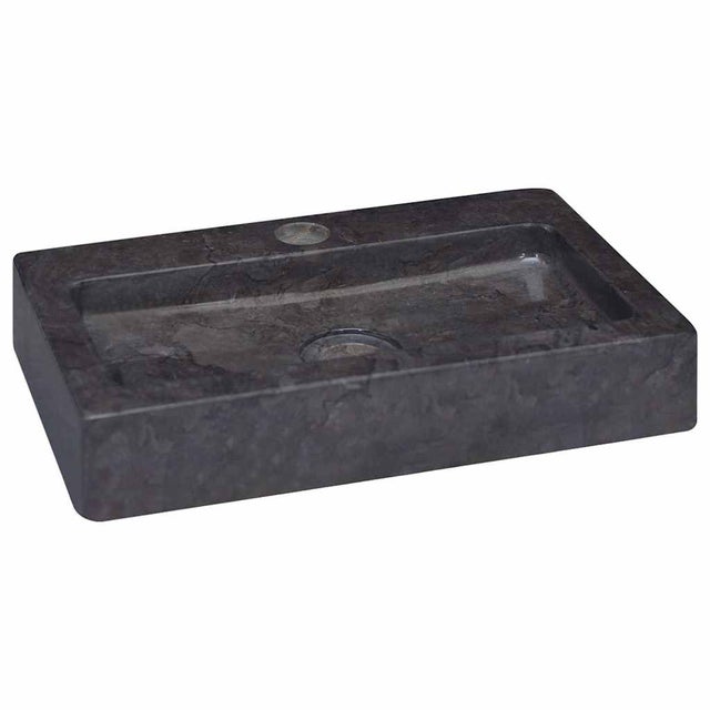 Lavabo mural Vasque Salle De Bain - noir 38x24x6,5 cm marbre