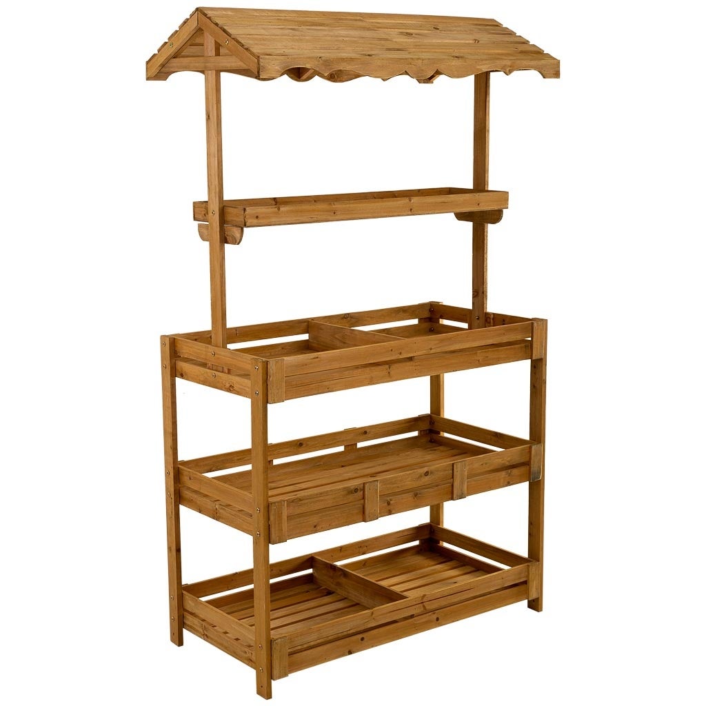 Estantería expositor de madera marrón 95x51x165h cm