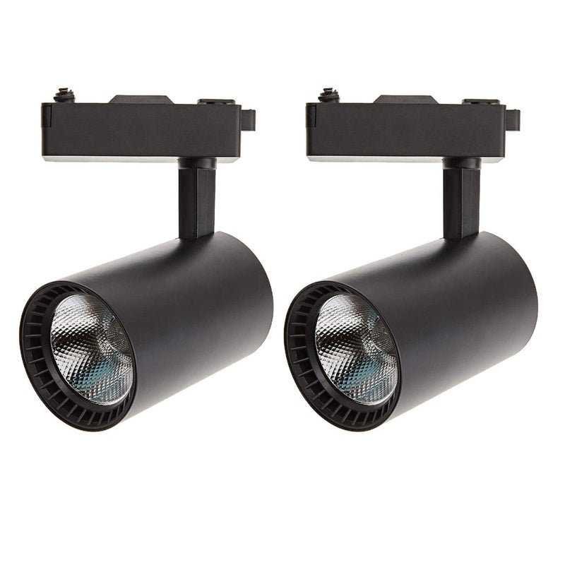 Pakiet x2 Reflektor sufitowy Led Track Light Czarny 30W, Chłodna biel 6000K, 2200 lumenów, 220V 50-60Hz Jednofazowy