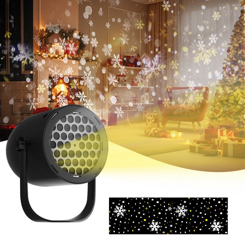 Projektor Płatek Śniegu USB - Lampa Projektor LED Śnieżne Światła, 360° - Do Pokoju, Biura, Dekoracji Mebli