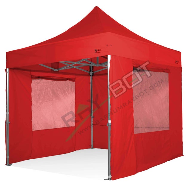 Gazebo Pieghevole 3x3 RAY BOT Rosso Professionale Con Laterali e Finestre . Tessuto Impermeabile Da 350g/m in PVC. Gazebo Rapido