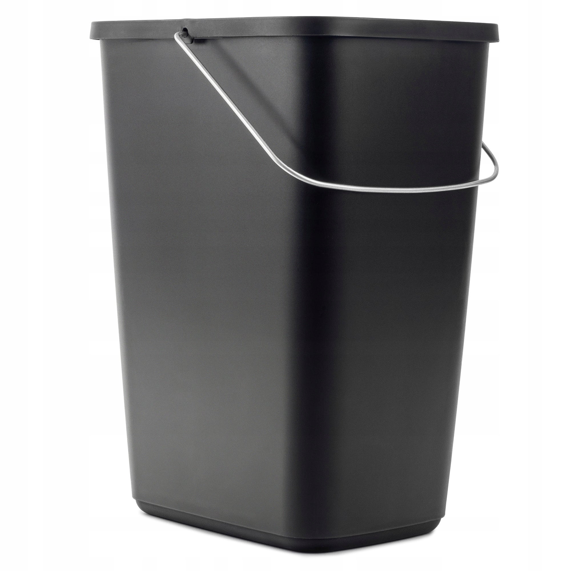 KOSZ NA ŚMIECI 12L POJEMNIK NA ODPADY CZARNY Z UCHWYTEM KUBEŁ BEZ POKRYWY