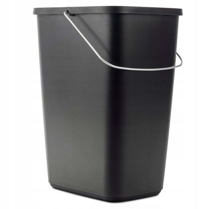 KOSZ NA ŚMIECI 12L POJEMNIK NA ODPADY CZARNY Z UCHWYTEM KUBEŁ BEZ POKRYWY