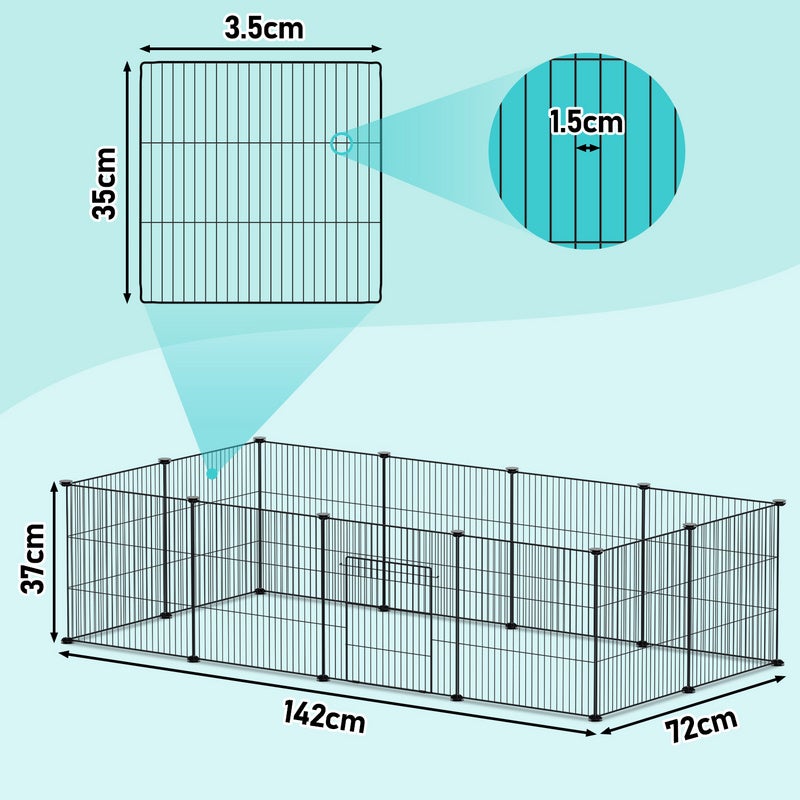 Recinto para cachorros Recinto para hamsters Recinto para animais de estimação de corrida livre 12pcs 35x35cm - 2