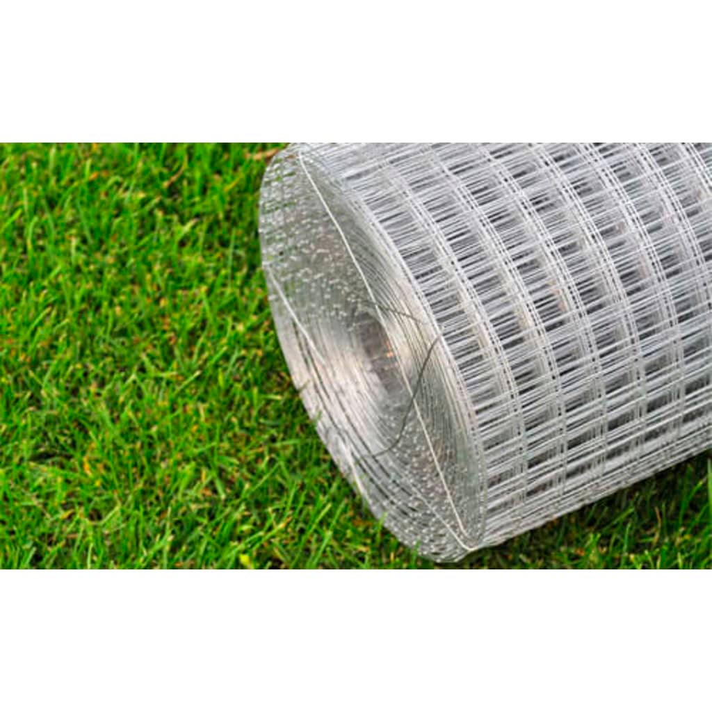Malla de alambre cuadrada acero galvanizado plateado 1x25 m vidaXL - 3