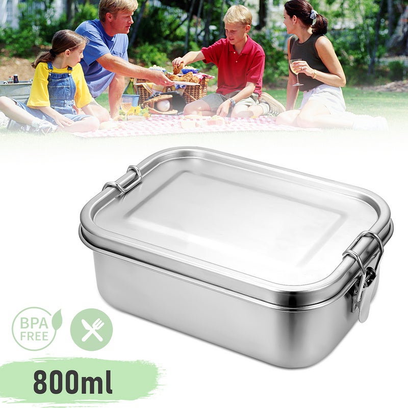 BAKESHU boîte à lunch en acier inoxydable 1400ml, boîte à lunch en