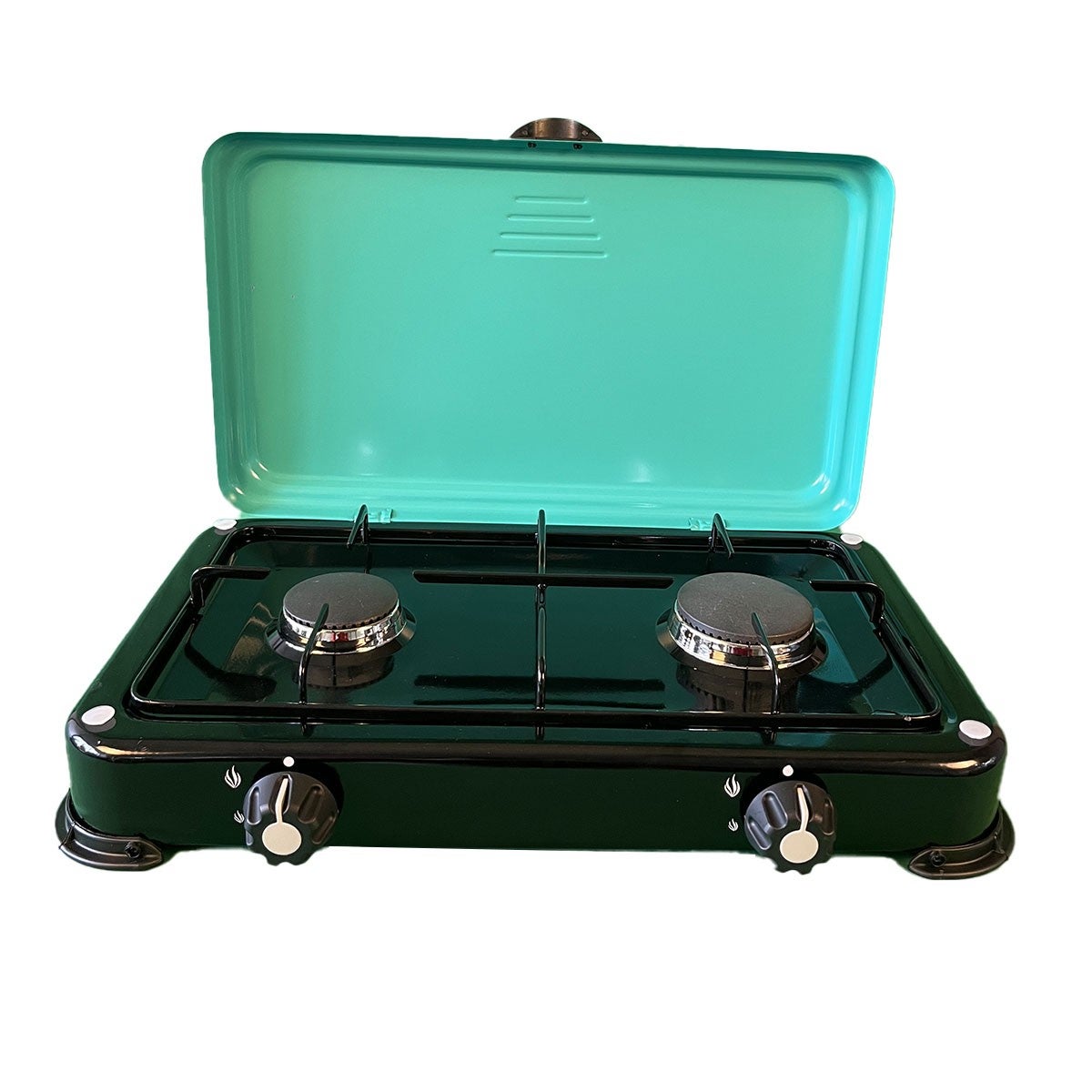 Réchaud à gaz 2 feux 3200W Brûleurs et Grille en fonte amovibles lavables Plaque de Cuisson gaz Butane ou Propane GOLD II INTEC - 6