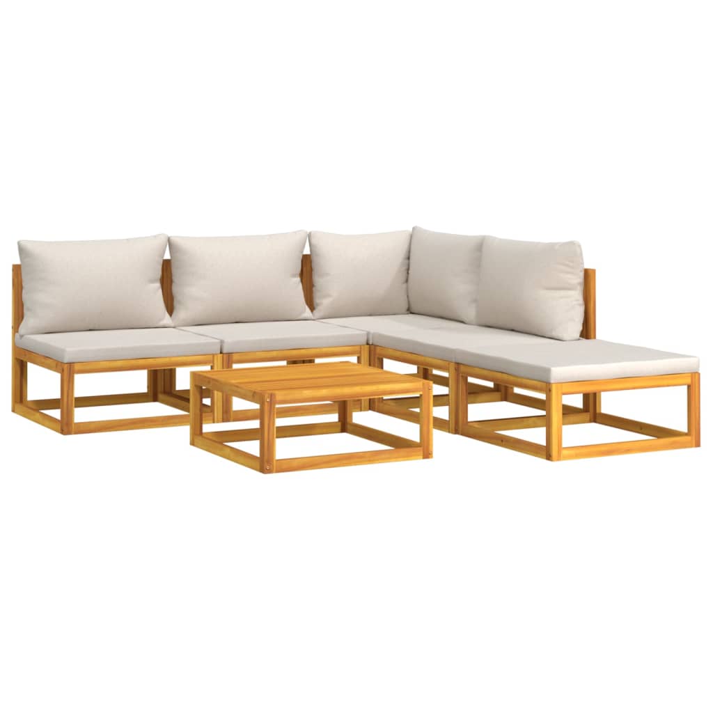 Maison Exclusive - Set Salotto Giardino 6pz Cuscini Grigio CMaison Exclusive - aro Legno Massello - 3