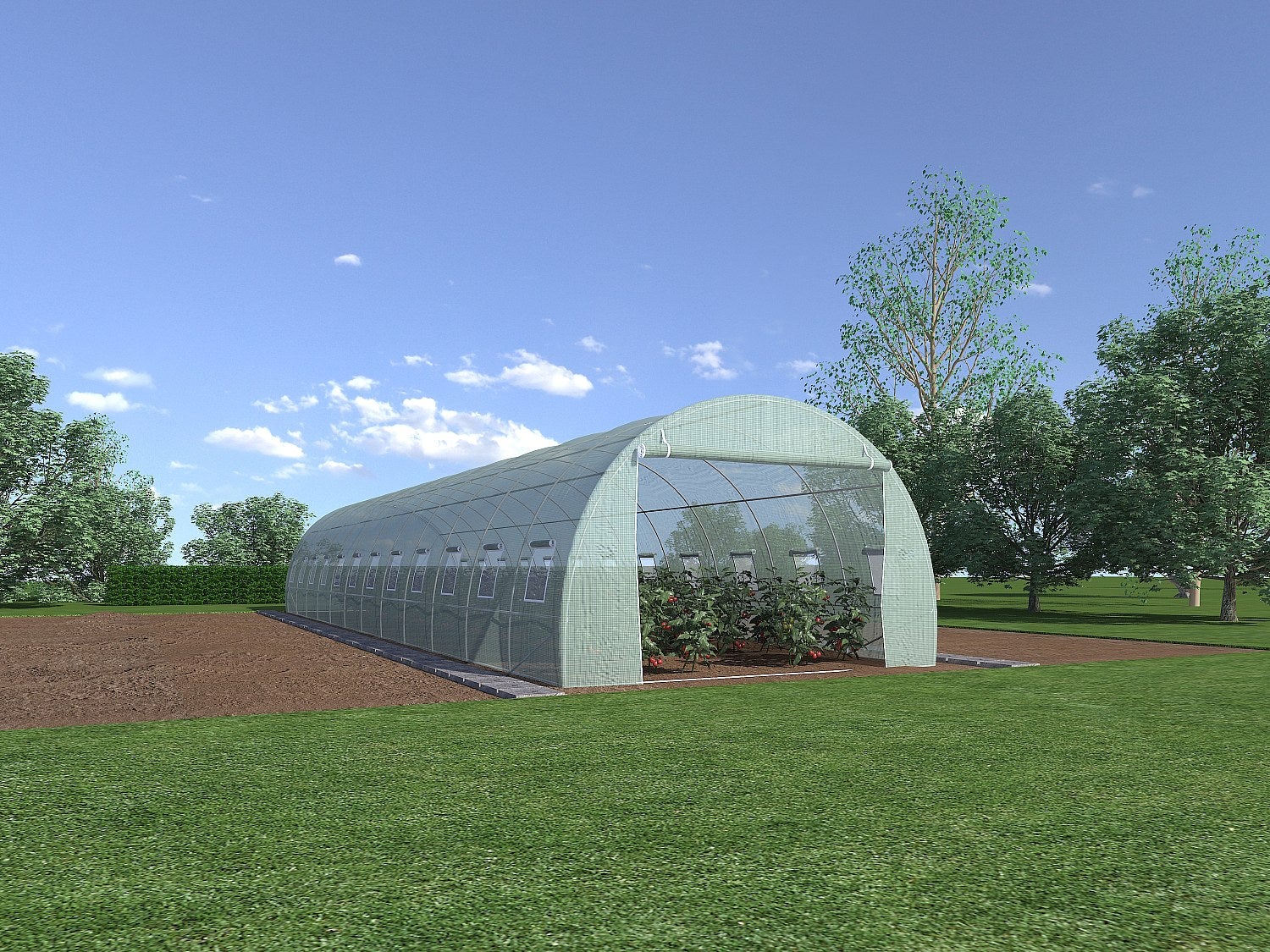 Szklarnia tunelowa ze stalową konstrukcją IPOMEA 36 m² - Dł.1200 x Szer.300 x Wys.200 cm