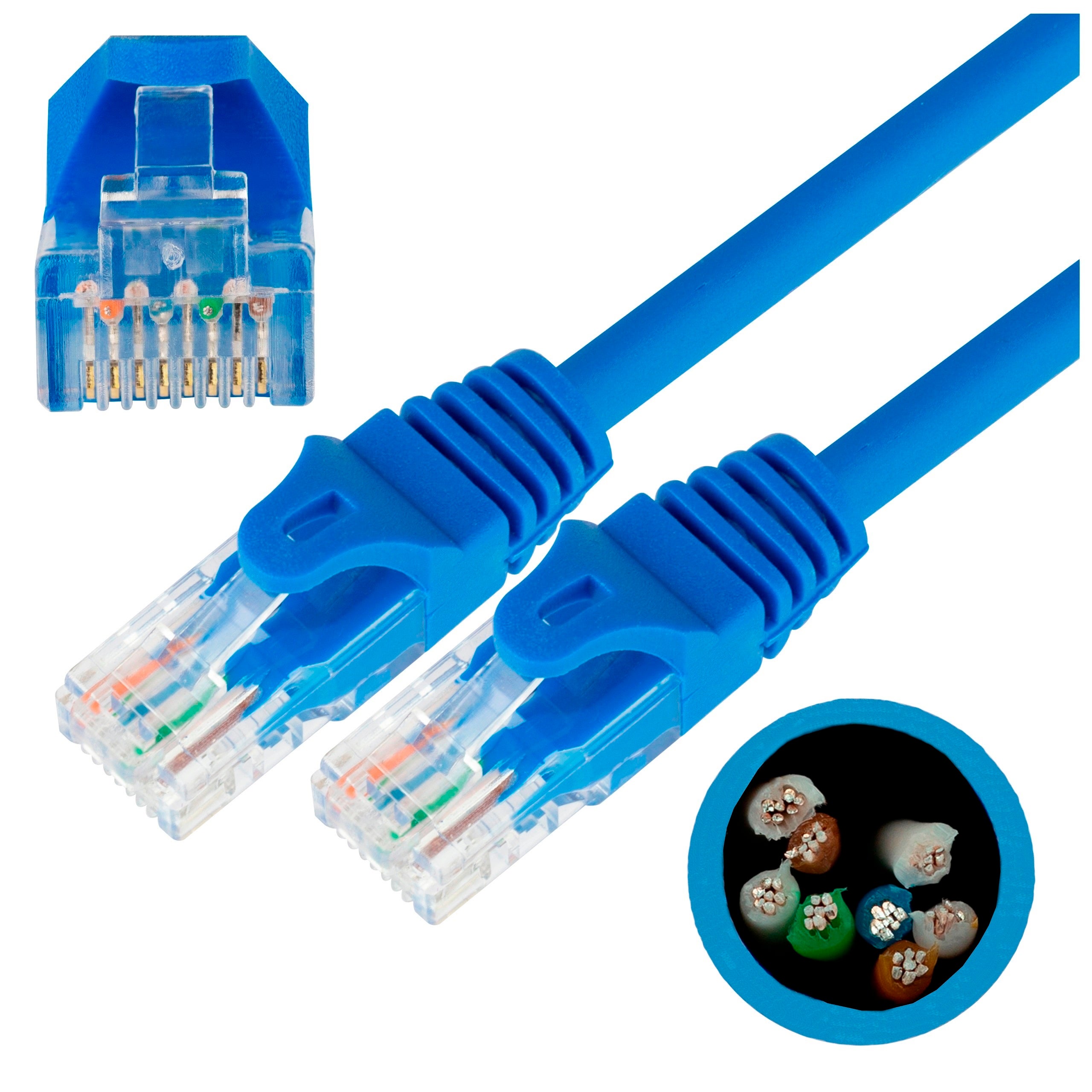 NEKU Kabel Patchcord UTP 5E sieciowy niebieski 1,5m