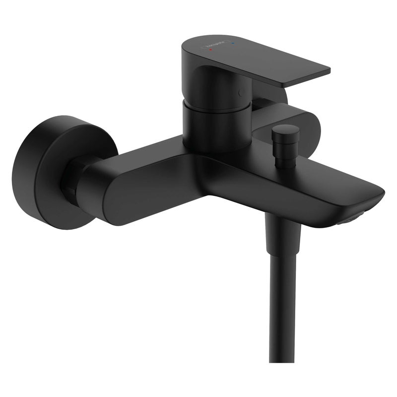 Jednouchwytowa bateria wannowa natynkowa Hansgrohe czarny mat Rebris E