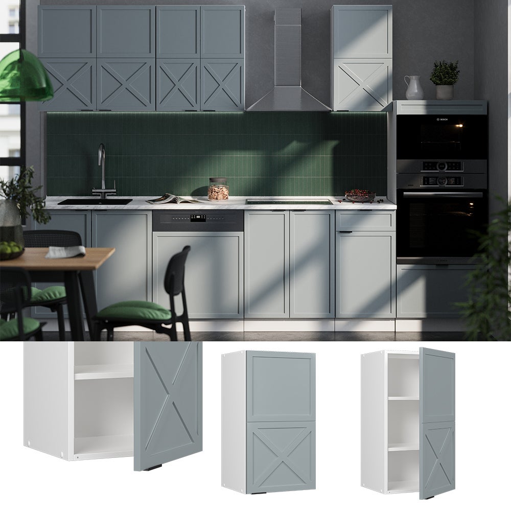 Vicco Elément haut de cuisine Fame-Line, Bleu clair-gris, 40cm - 2