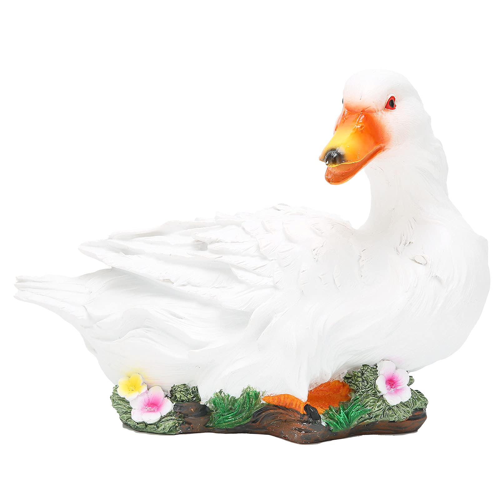 Statua kaczki z żywicy uroczy ptak dekoracyjny do ogrodu domu na podwórko do witryny sklepowej do fotografii x x cm kaczka leżąca biała