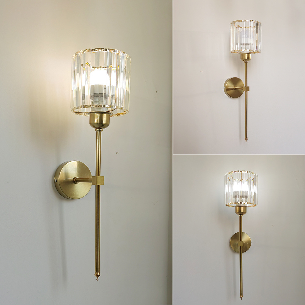 1 sztuka Przezroczysta złota kryształowa lampa ścienna z pilotem, lampka nocna, z żarówką ładującą RGBCW, odpowiednia do biura i kuchni - 5