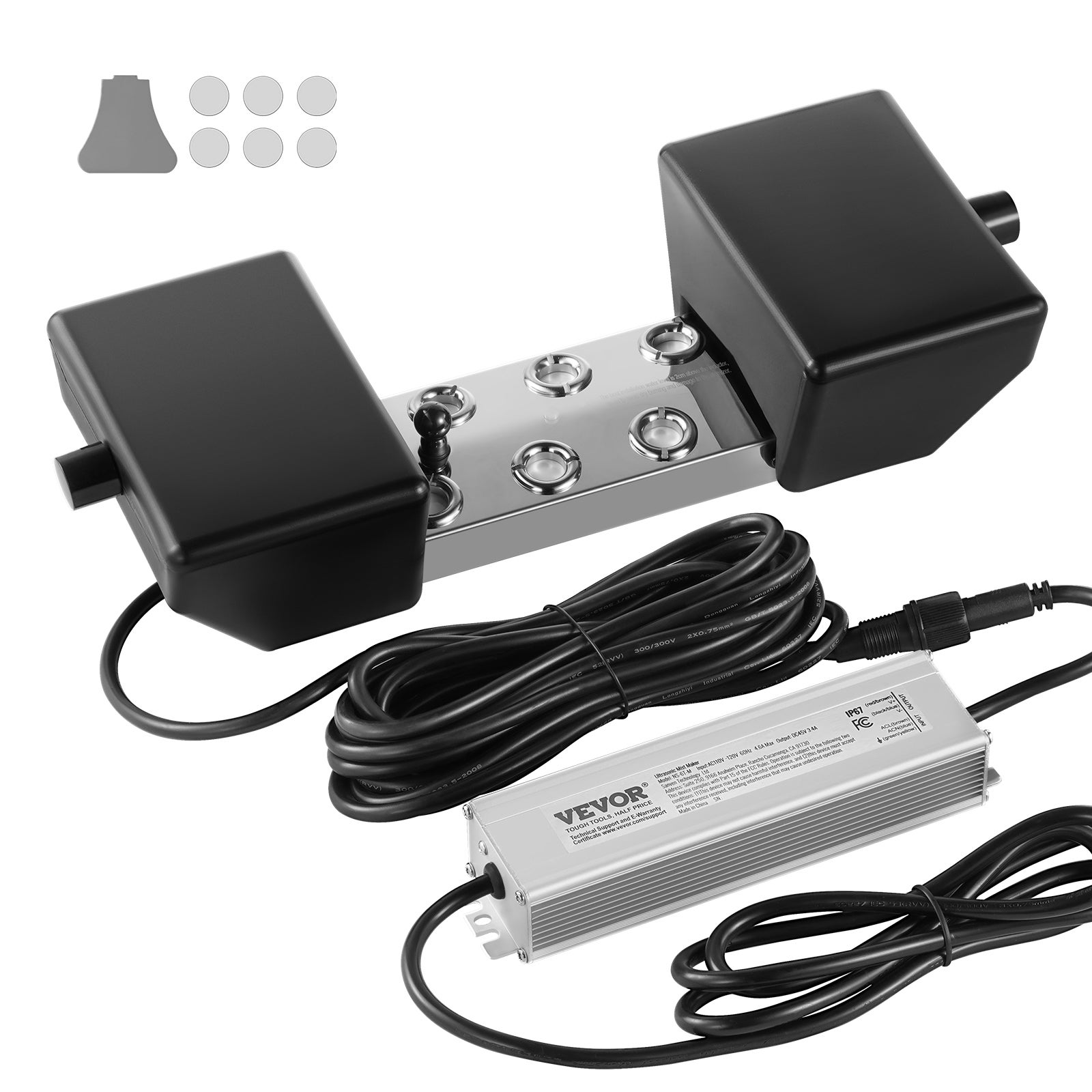 Brumisateur à ultrasons Fafeicy - Aquarium 12 LED - Fontaine d'eau étang intérieur