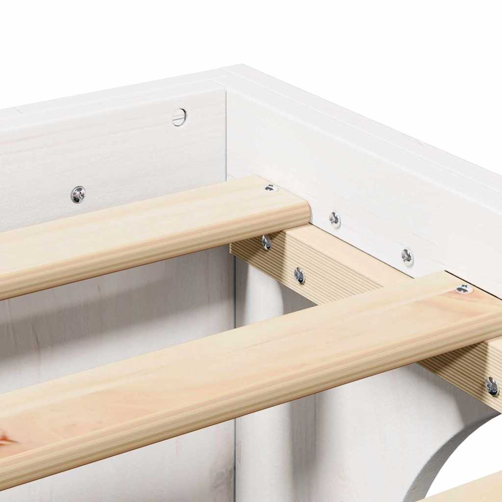 Cadre de lit en pin massif blanc, pour la chambre, 120 × 190 cm - 8