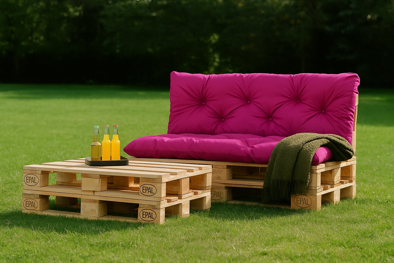 Set Coussins palettes, Assise 120 x 80 et Dossier 120 x 50cm Rosa, coussins canapé / coussin pour palette in / extérieur, SETGARDEN - 4