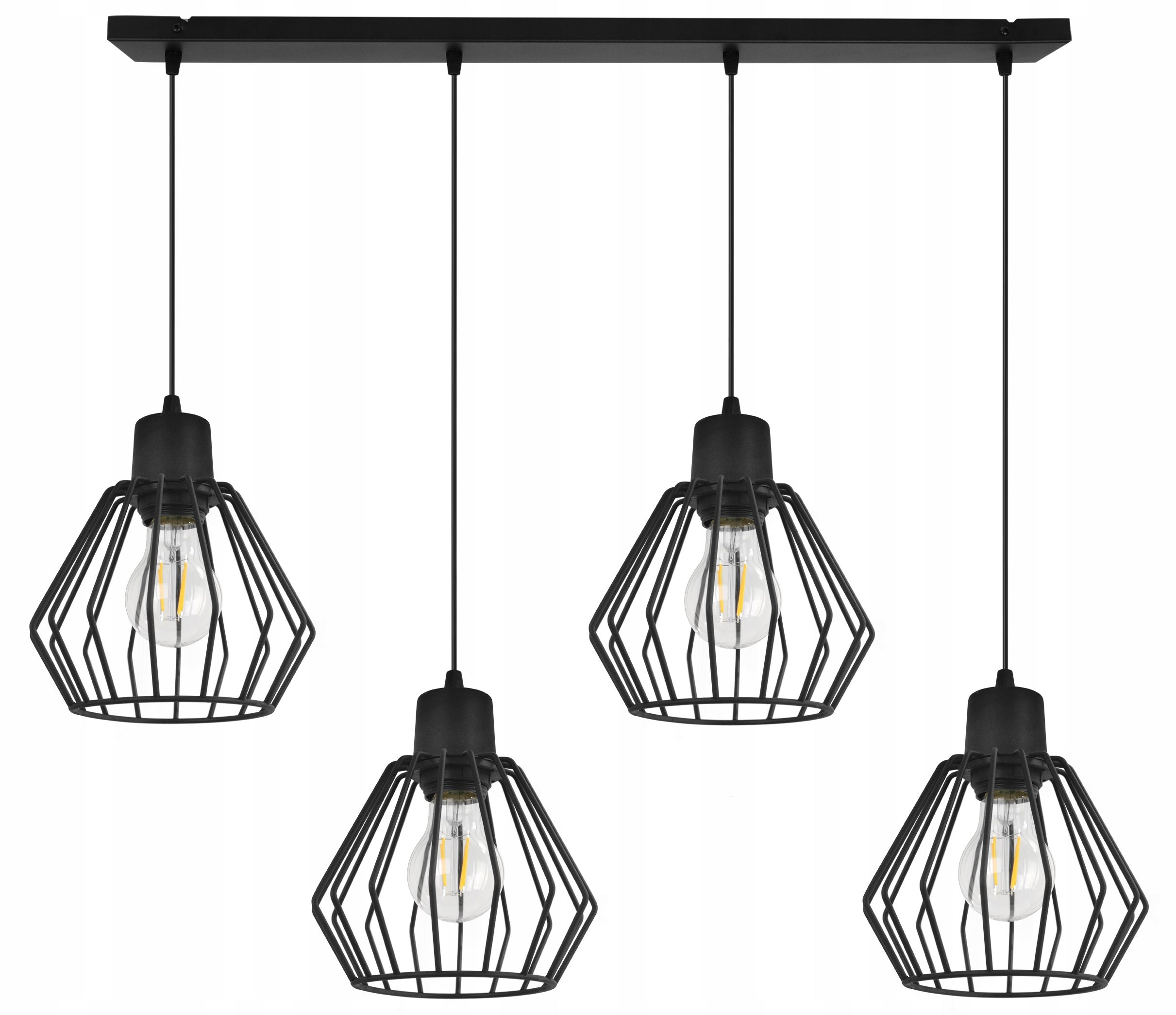 Lampa sufitowa wisząca Nuvola boho 4xE27 abażur geometryczny czarny Light Home LH