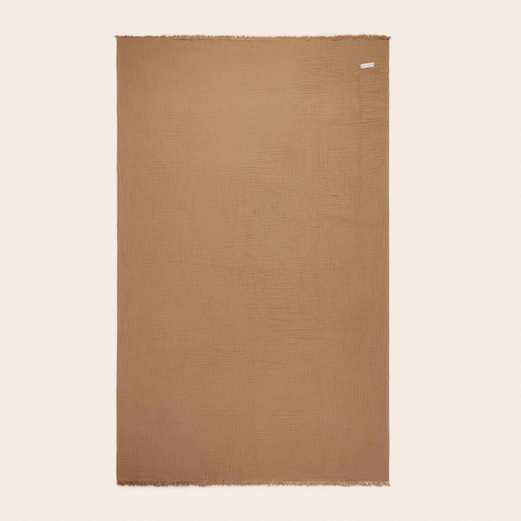 Plaid en Gaze de coton unie doublée de polaire NOORFOLK Marron 140x200 cm - 2