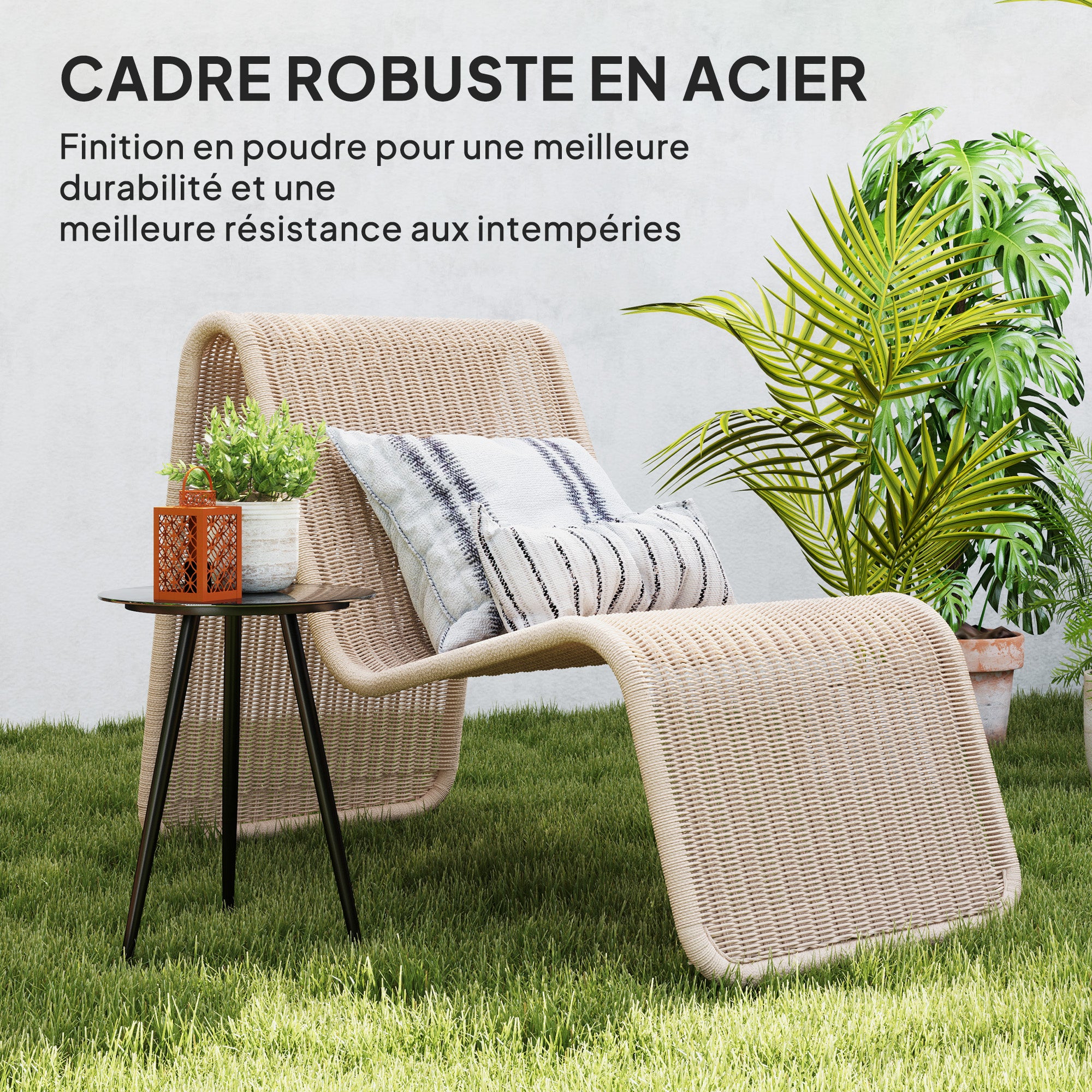 Table basse de jardin Acier Outsunny - 6