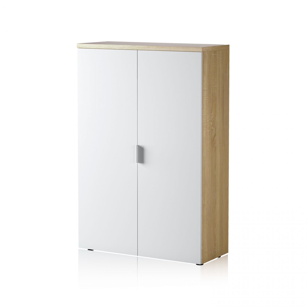Duehome  Armario Auxiliar Work Artik ( Mate), Roble Canadian 80 X 119 X 32,5 Cm Blanco , Leroy Merlin
